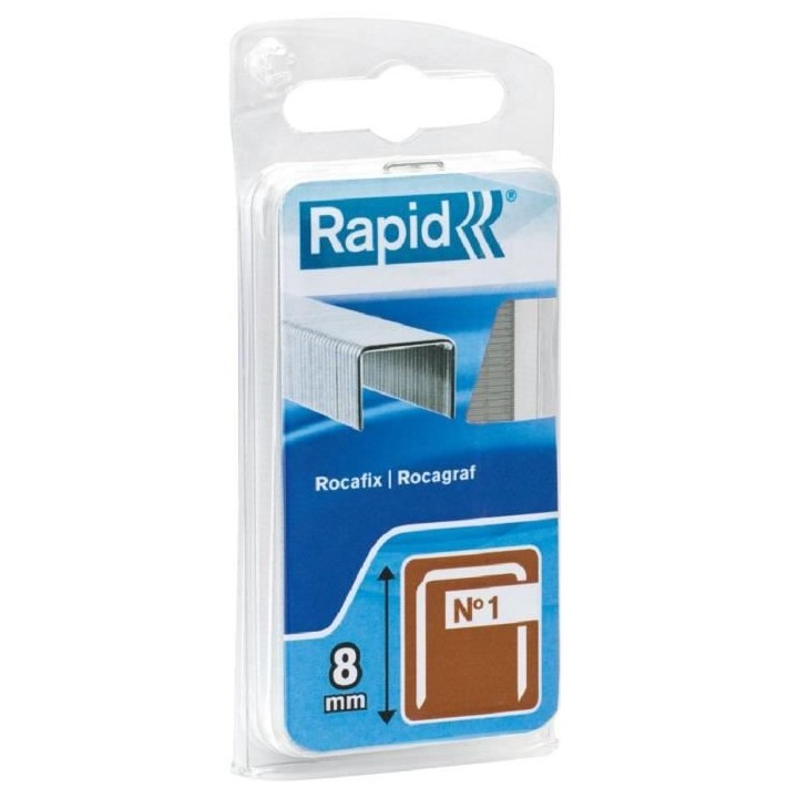 RAPID Agrafes galvanisées en fil plat - N°1/8 mm