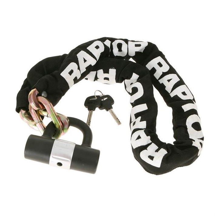 RAPTOR Chaîne Antivol moto 1.20m + cadenas