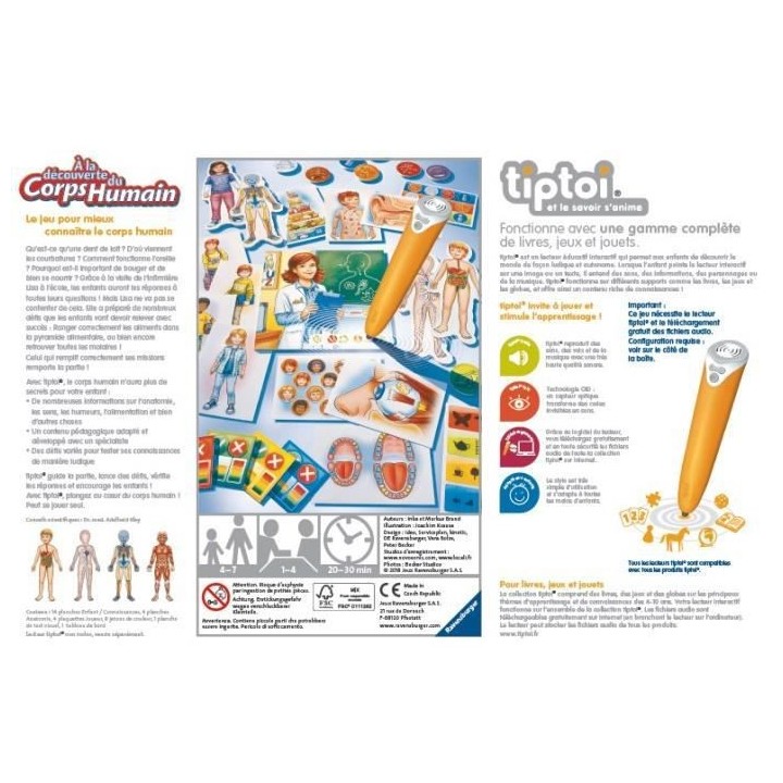 tiptoi - A la découverte du corps humain - Ravensburger - Jeu électr