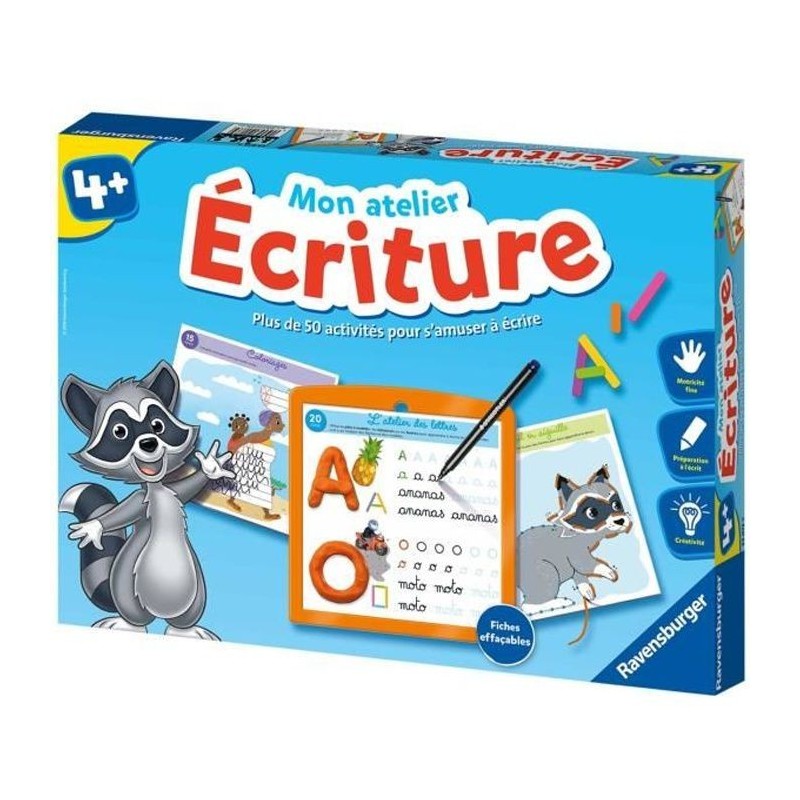 Mon atelier Ecriture - Coffret complet éducatif - Apprentissage de l'écriture - 50 activités - Ravensburger - Des 4 ans