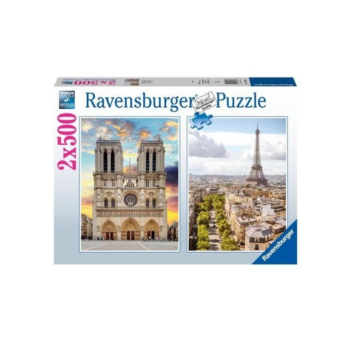 Puzzle 2x500 pieces - En visite a Paris - Puzzle adultes Ravensburger