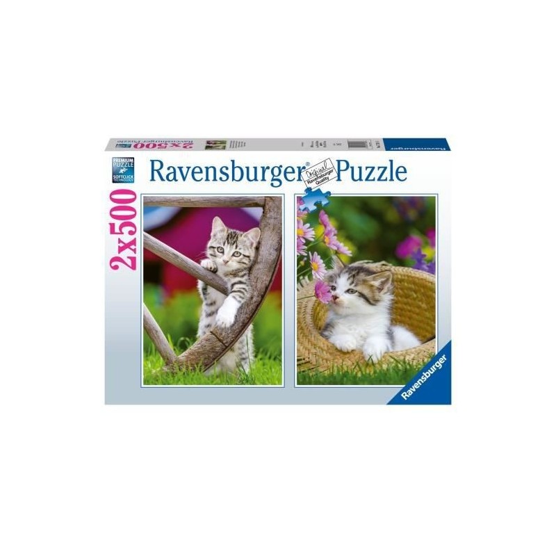 Puzzle 2x500 pieces - Les chatons a la campagne - Puzzle adultes Ravensburger - Des 10 ans - 17269