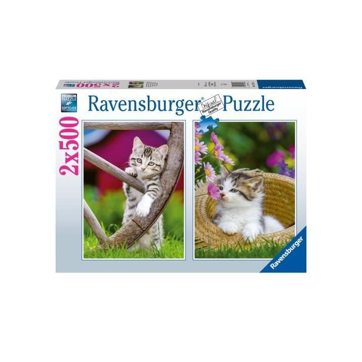 Puzzle 2x500 pieces - Les chatons a la campagne - Puzzle adultes Raven