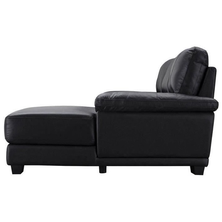 Canapé d'angle droit - Cuir et simili noir - NEWTON