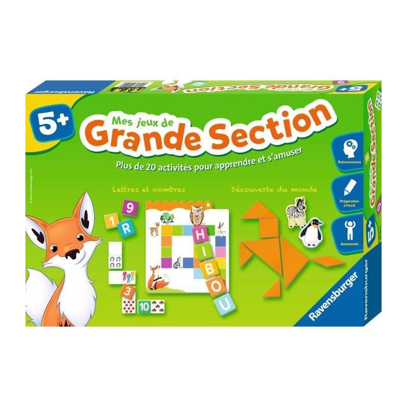 Mes jeux de grande section - Coffret complet éducatif - 20 activités programme 3e année maternelle - Ravensburger - Des 5 ans