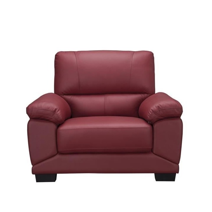Fauteuil - Cuir et simili rouge - NEWTON