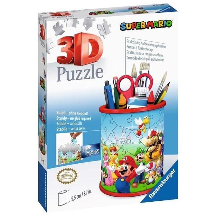 SUPER MARIO Puzzle 3D Pot a crayons - Ravensburger - Puzzle 3D enfant