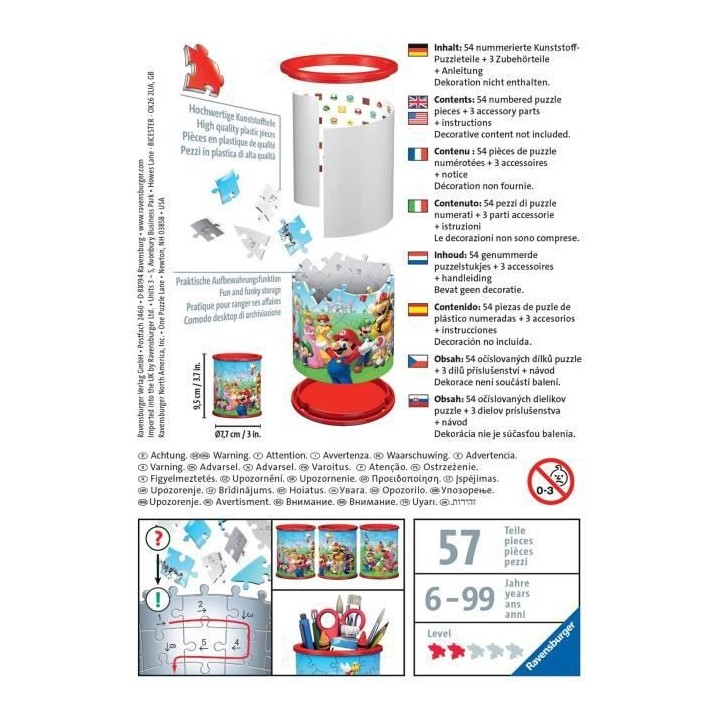 SUPER MARIO Puzzle 3D Pot a crayons - Ravensburger - Puzzle 3D enfant