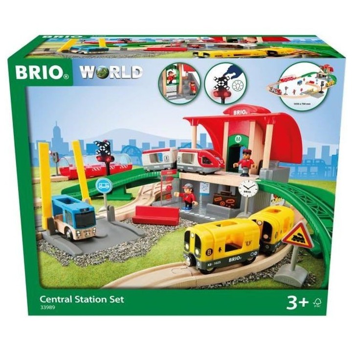 Brio World Circuit Gare centrale - Coffret complet 37 pieces - Circuit