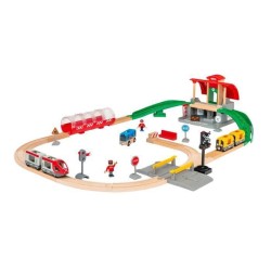 Brio World Circuit Gare centrale - Coffret complet 37 pieces - Circuit de train en bois - Ravensburger - Mixte des 3 ans - 33989