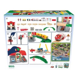 Brio World Circuit Gare centrale - Coffret complet 37 pieces - Circuit de train en bois - Ravensburger - Mixte des 3 ans - 33989