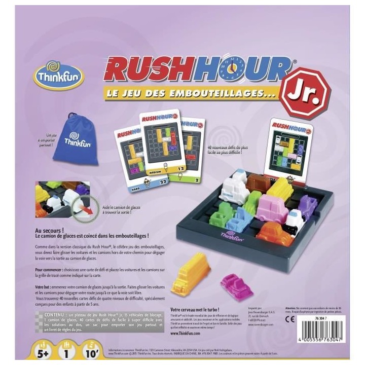 Rush Hour Junior - Ravensburger - Casse-tete Think Fun - 40 défis 4 n