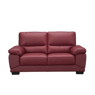 Canapé 2 places - Cuir et simili rouge - NEWTON