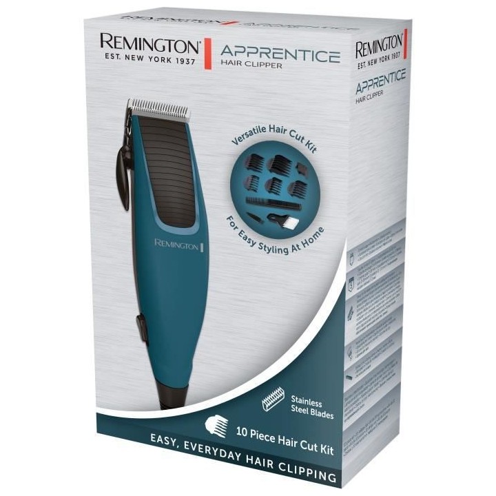 Tondeuse cheveux Apprentice REMINGTON - 10 acessoires - Lames acier in