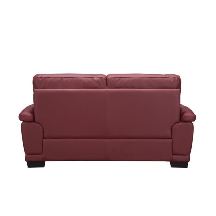 Canapé 2 places - Cuir et simili rouge - NEWTON