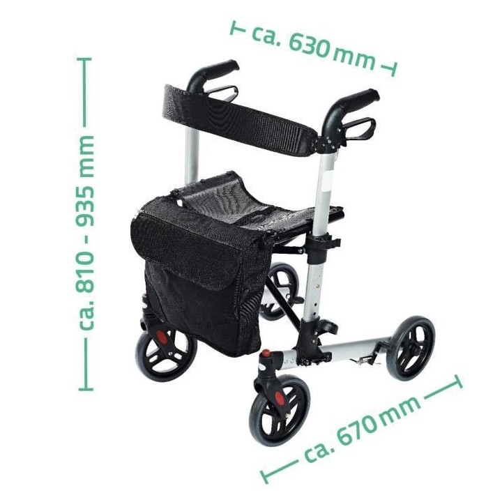 RIDDER Déambulateur Outdoor Premium - Avec assise et sac a courses