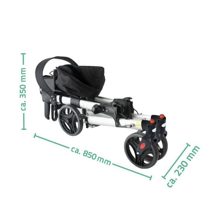 RIDDER Déambulateur Outdoor Premium - Avec assise et sac a courses