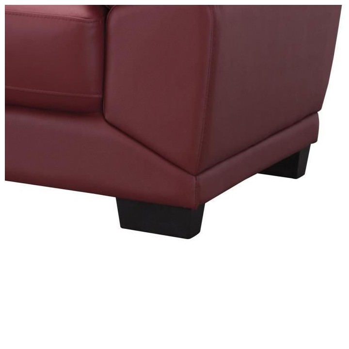 Canapé 2 places - Cuir et simili rouge - NEWTON