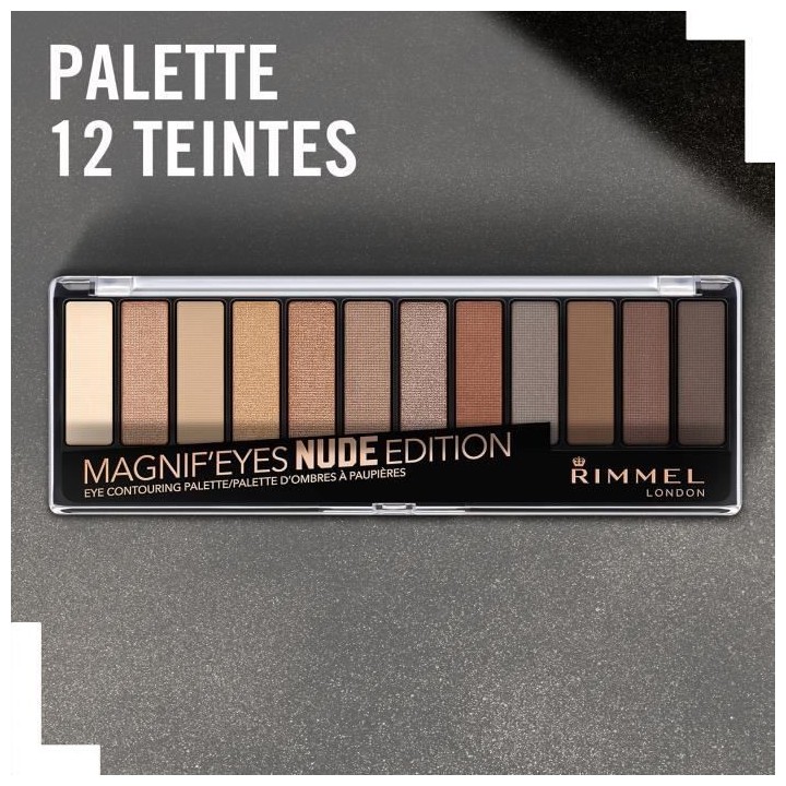 RIMMEL Ombre a paupieres Palette Magnif'Eyes 12 Pan - 001 Nude Edition