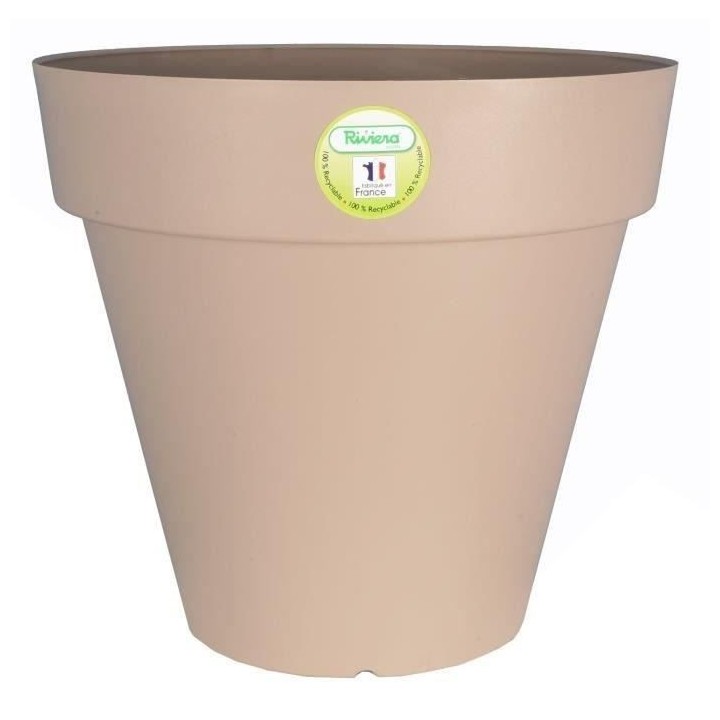 RIVIERA Pot de fleurs Soleilla - Rond - Ø 49 x 44,8 cm - 50 L -Taupe