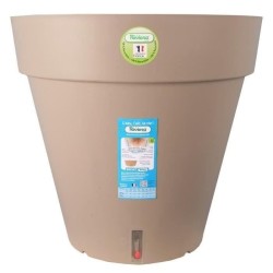 RIVIERA Pot de fleurs Loft avec réserve d'eau - Rond - Ø 60 x H 55 cm - Taupe