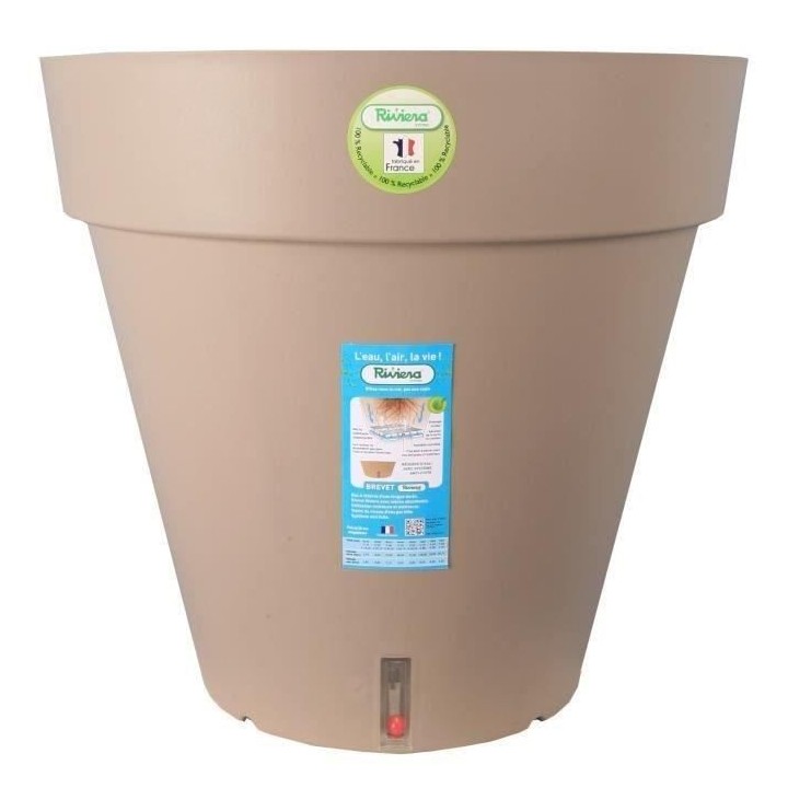 RIVIERA Pot de fleurs Loft avec réserve d'eau - Rond - Ø 60 x H 55 c