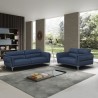 Canapé 2 places fixe et 3 places - Cuir bleu clair - L 170 x P 93 x H 83 cm / L 220 x P 93 x H 83 cm - ORPHEE