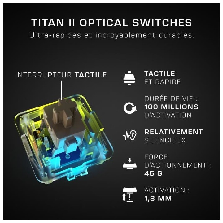 Clavier filaire - Optique et mécanique - ROCCAT - Vulcan II Max - AZE