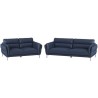 Canapé 2 places fixe et 3 places - Cuir bleu clair - L 170 x P 93 x H 83 cm / L 220 x P 93 x H 83 cm - ORPHEE