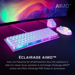 Clavier filaire - Optique et mécanique - ROCCAT - Vulcan II Max - AZERTY - Rétro-éclairage - Blanc