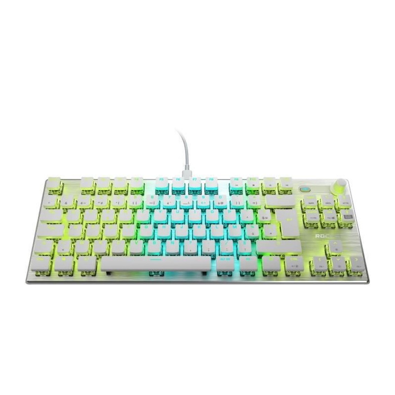 Clavier Gaming - AZERTY - ROCCAT - Vulcan TKL Pro - Sans Pavé Numérique - Rétroéclairé - Blanc