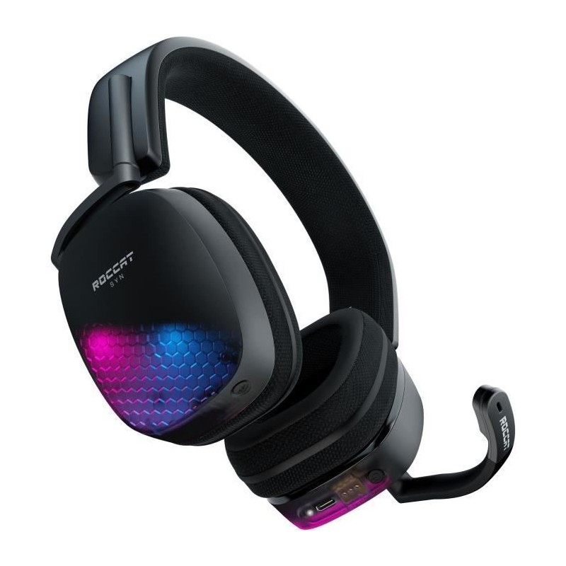 Casque-Micro Gaming - ROCCAT - Syn Max Air - Sans Fil - Multiplateforme - Noir