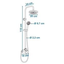 ROUSSEAU Colonne de douche avec robinet mitigeur mécanique Timaru chrome