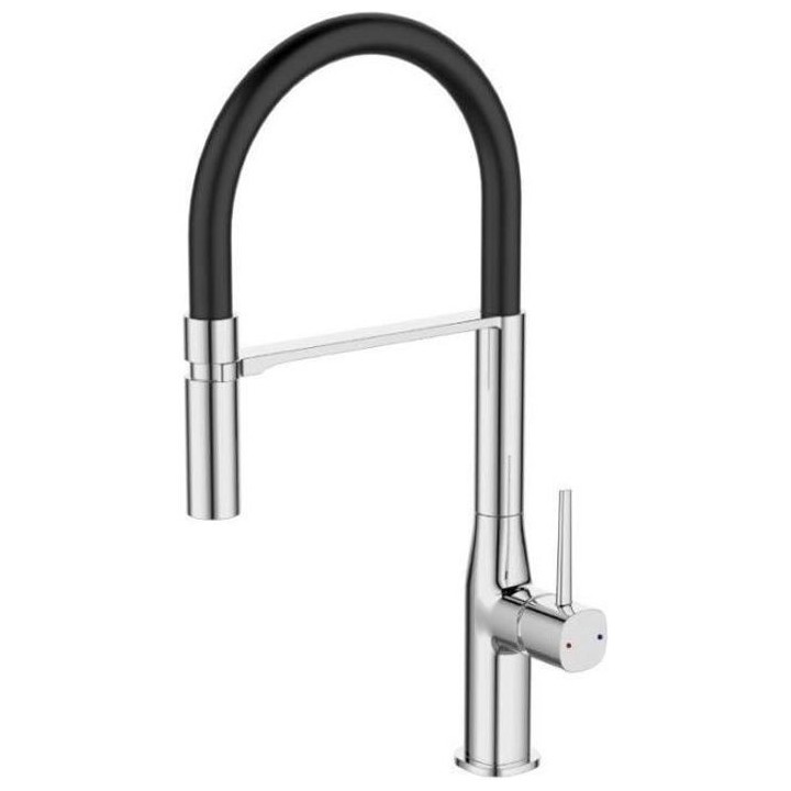 ROUSSEAU Robinet mitigeur de cuisine Køben - Avec douchette - Gris ch