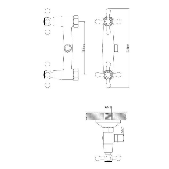 ROUSSEAU Robinet mélangeur mécanique douche Beverley