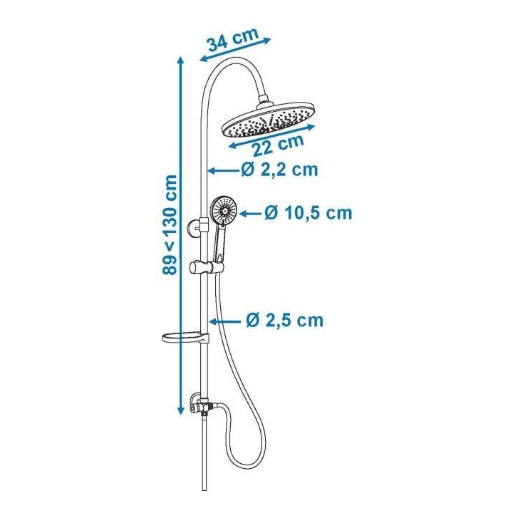 ROUSSEAU Colonne de douche sans robinet Spatial 2