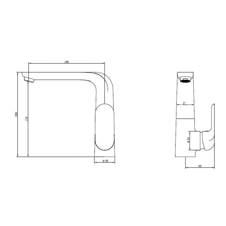 ROUSSEAU Robinet mitigeur de cuisine Davao - Sans douchette