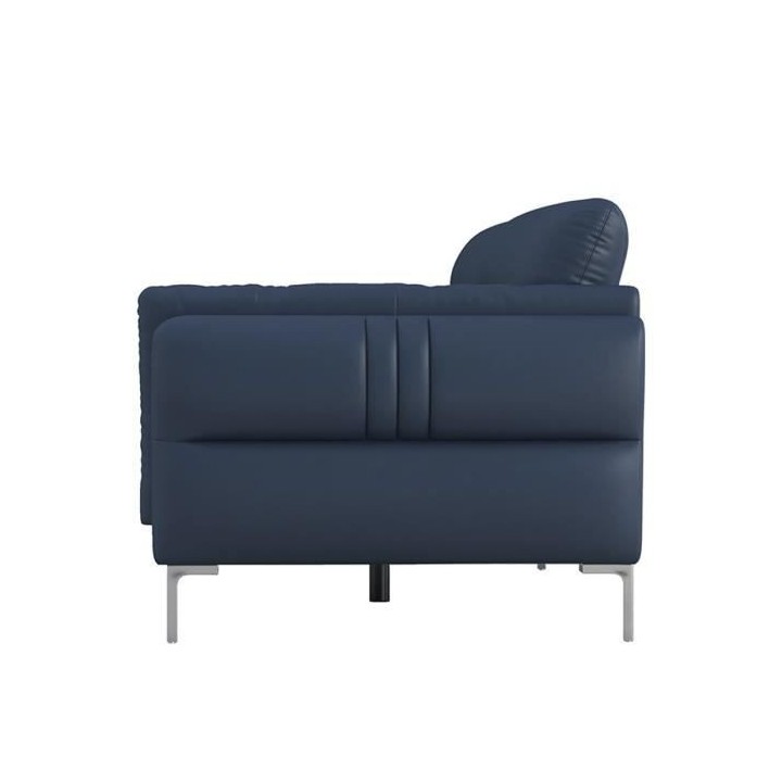 Canapé 3 places - Cuir bleu clair - L 220 x P 93 x H 83 cm - ORPHEE