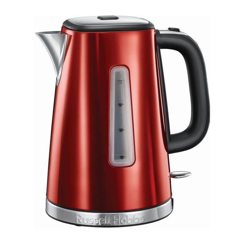 RUSSELL HOBBS 23210-70 Bouilloire Electrique 1.7L Luna, Ébullition Rapide, Niveau Eau Visible, Ouverture Facile - Rouge