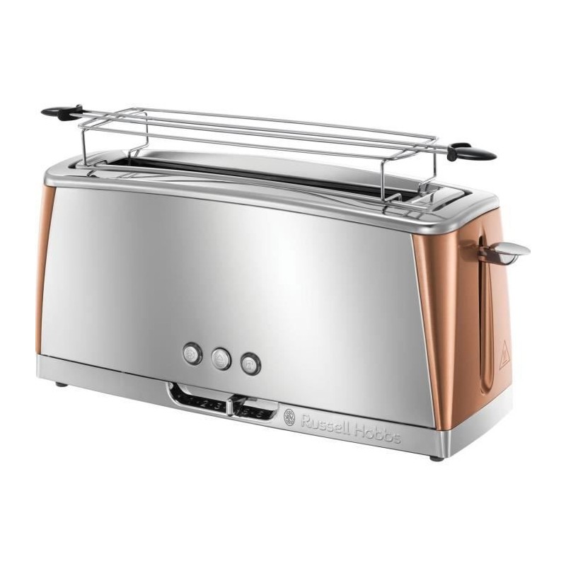 RUSSELL HOBBS 24310-56 Toaster Grille-Pain Luna, Spécial Baguette, Cuisson Rapide, Chauffe Viennoiserie - Cuivre