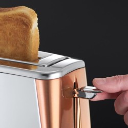 RUSSELL HOBBS 24310-56 Toaster Grille-Pain Luna, Spécial Baguette, Cuisson Rapide, Chauffe Viennoiserie - Cuivre