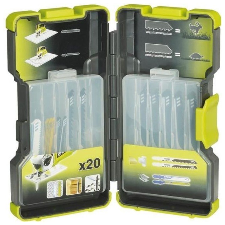 Coffret de 20 lames scie sauteuse RYOBI OnePlus panachées bois et mé