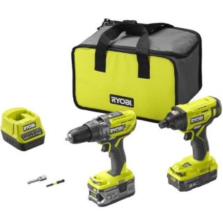 RYOBI One+ Duo perceuse a percussion + visseuse a chocs sans fil 18V -