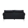 Canapé fixe 2 places - Cuir noir - Contemporain - L 170 x P 93 x H 83 cm - ORPHEE