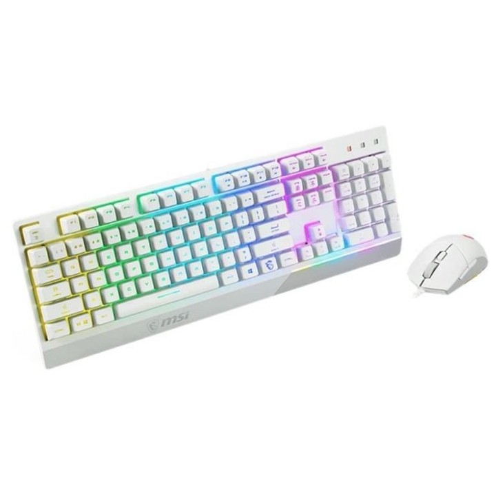 Clavier + Souris - AZERTY - MSI - Vigor GK30 Combo White FR - Rétroé