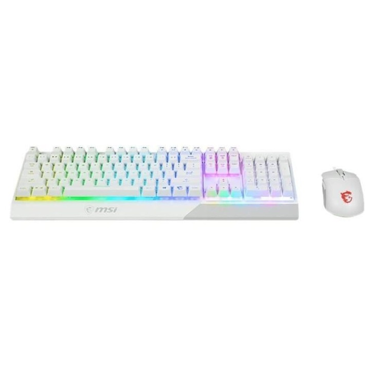 Clavier + Souris - AZERTY - MSI - Vigor GK30 Combo White FR - Rétroé