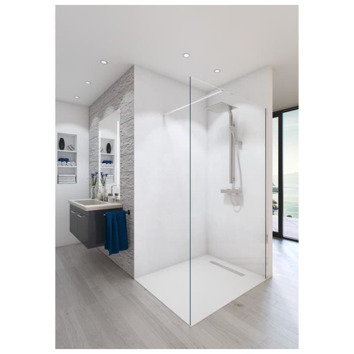 AURYS Paroi de douche en kit BALEARES CLAIRE - Verre Timeless 8 mm tre