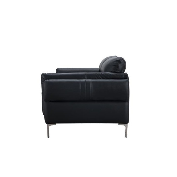 Canapé 3 places ORPHEE - Cuir Noir - L 220 x P 93 x H 83 cm
