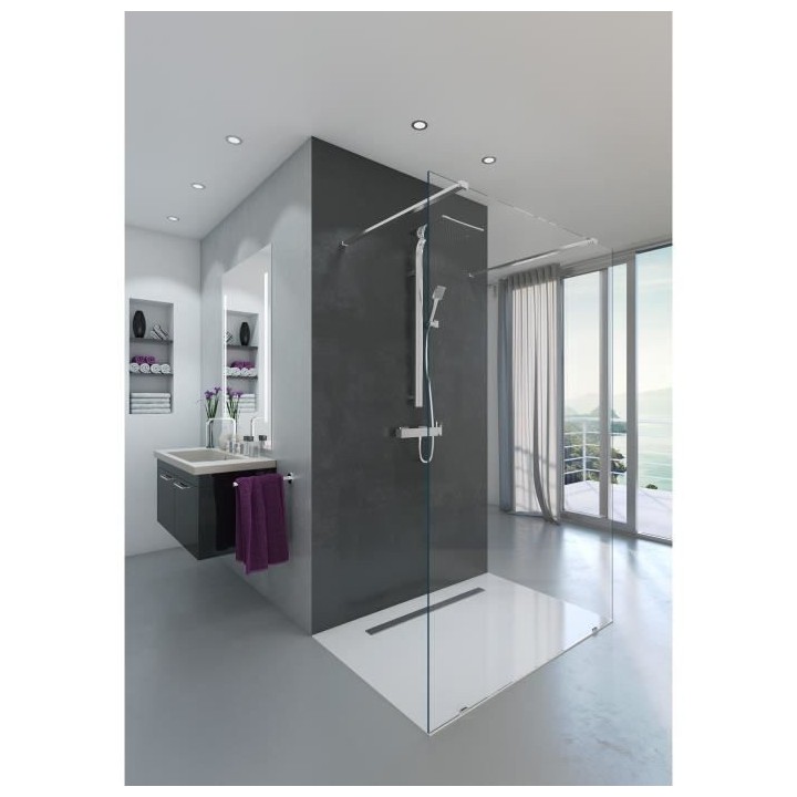 AURYS Paroi de douche en kit BALTIQUE CLAIRE - Verre Timeless 8 mm tre