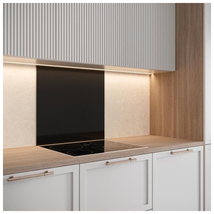 Saint-Gobain Fond de hotte en verre EMAILLE Noir 45x60